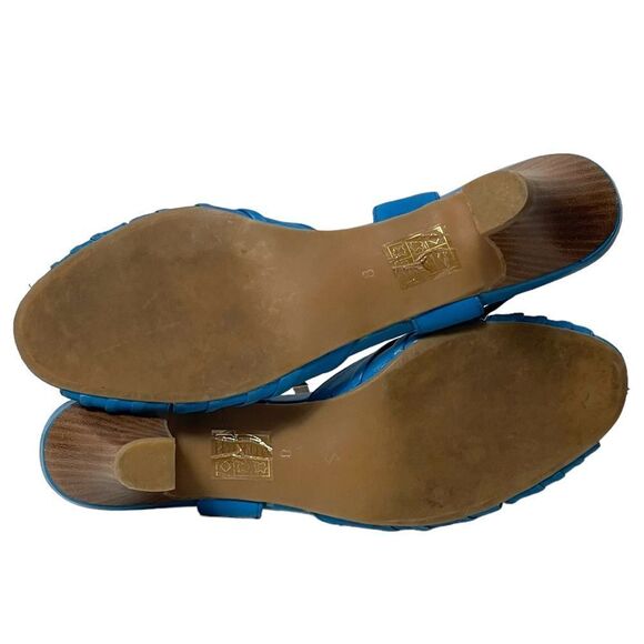 JEFFREY CAMPBELL Dime Blue Leather Sandals 8 - Picture 8 of 12